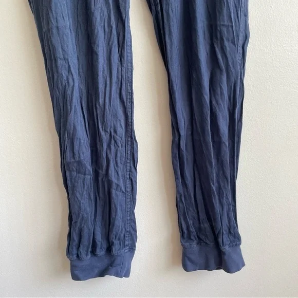 Faherty Brand Arlie Day Pants linen joggers blue lounge pull on elastic waist M - Picture 8 of 16